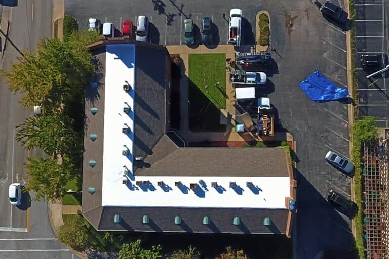 Flat roof installation by Meyers in the St. Louis area.